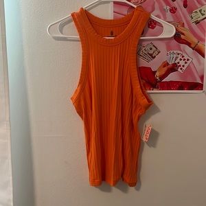 Free people orange fitted tank